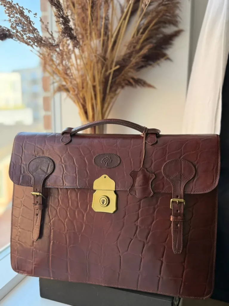 Mulberry vintage Briefcase dokumentmappe – Mahogni krokodillepræget læder