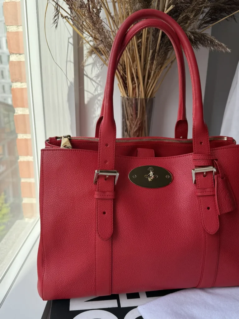 Mulberry Bayswater Double Zip Tote – Hibiscus – Classic Grain læder