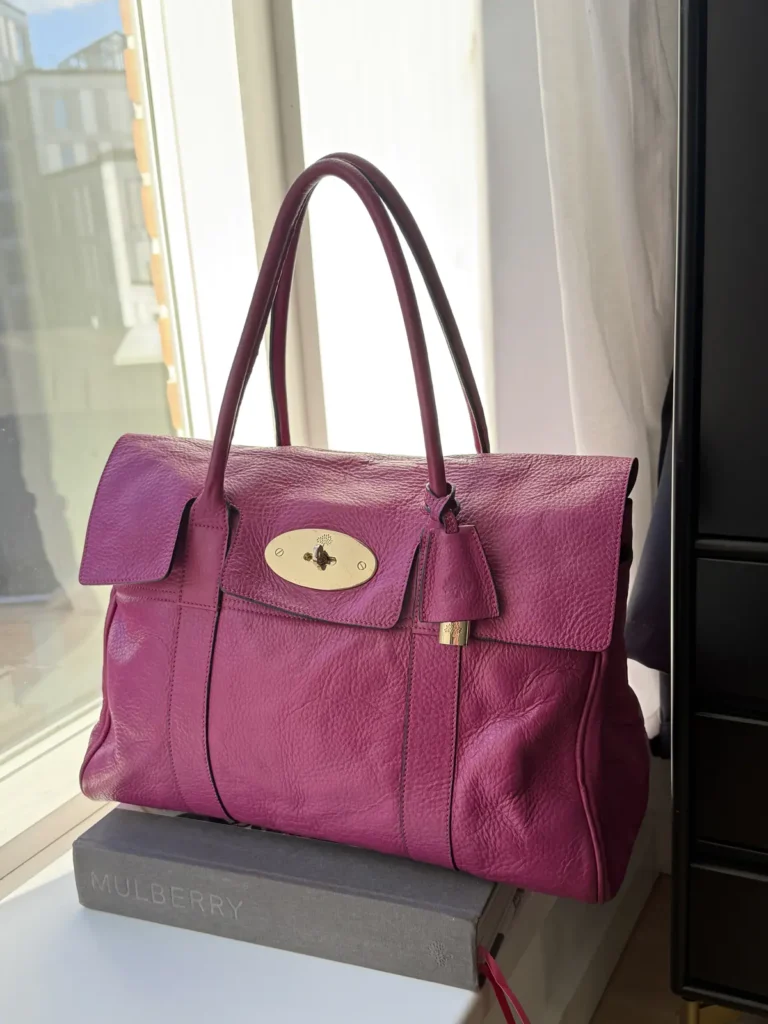 Mulberry Bayswater i Fuchsia Natural Grain Leather