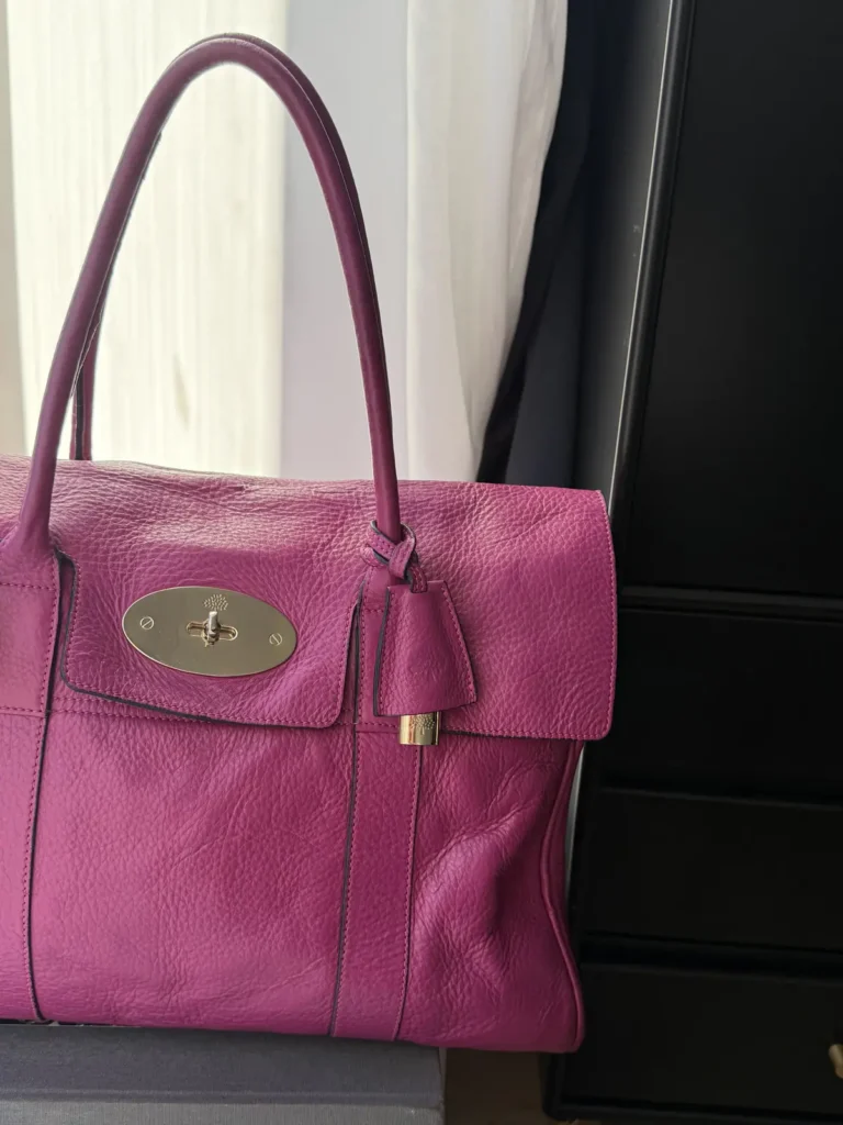Mulberry Bayswater i Fuchsia Natural Grain Leather