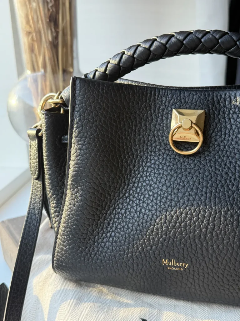 Mulberry Mini Iris – sort Heavy Grain – læder