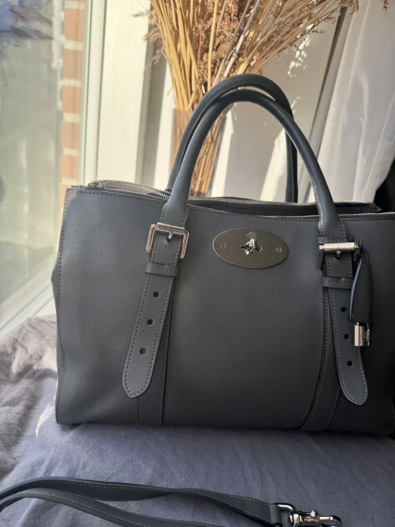 Mulberry Bayswater Double Zip Tote i Pavement Grey Silky Classic Calf