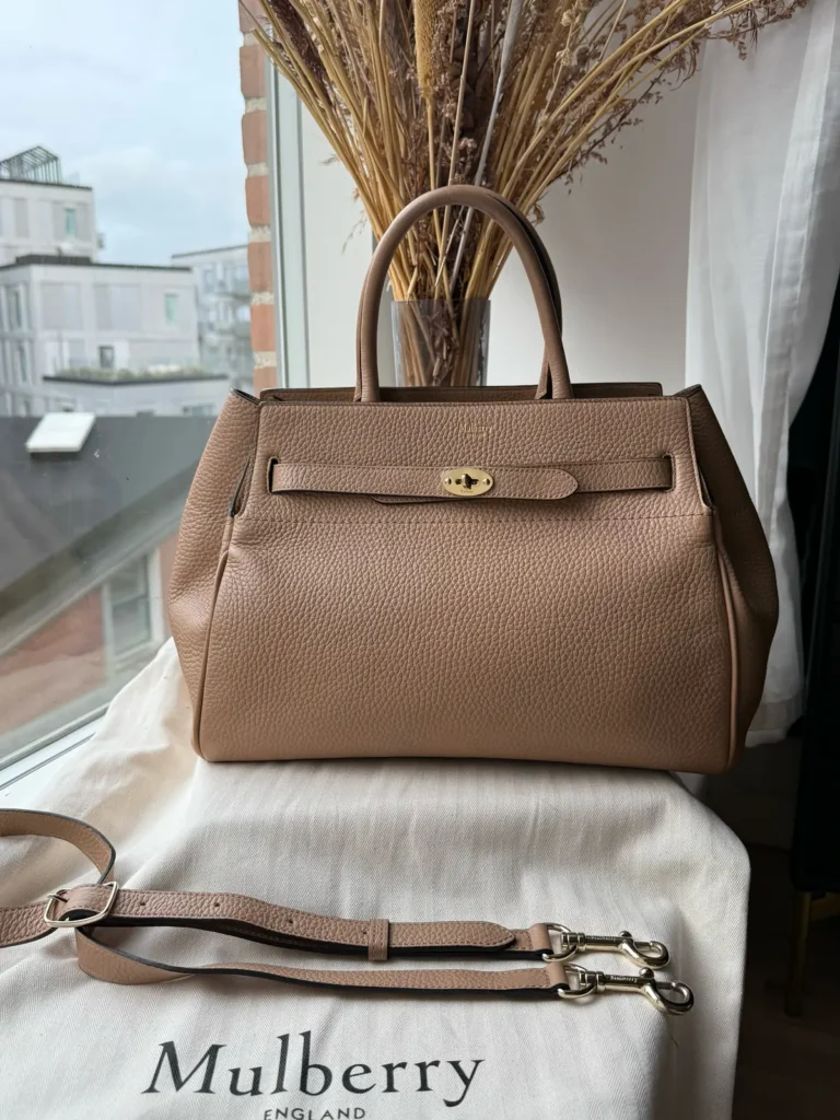 Mulberry Belted Bayswater med skulderrem – Maple Heavy Grain læder