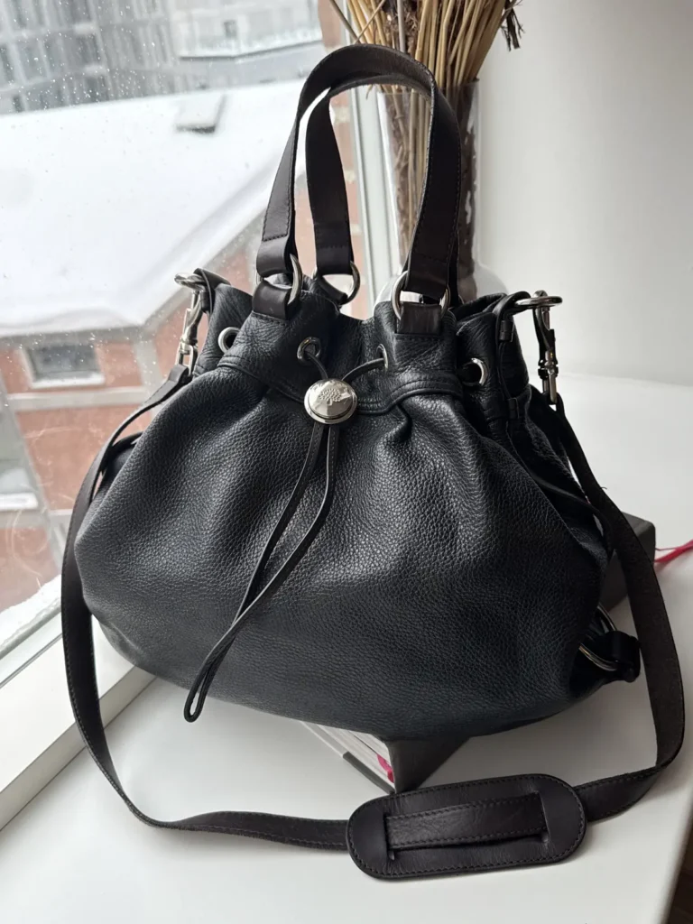 Mulberry Sofia Messenger Tote – Black – Pebble-Grain Leather – Silver Hardware