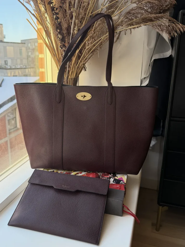 Mulberry Bayswater Tote – Burgundy Small Classic Grain