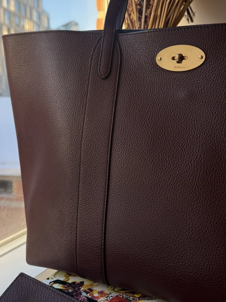Mulberry Bayswater Tote – Burgundy Small Classic Grain