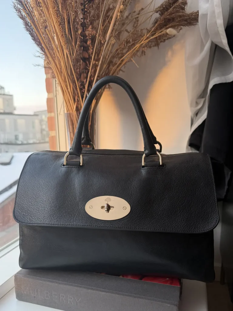 Mulberry Del Rey – Black – Grainy Print Leather