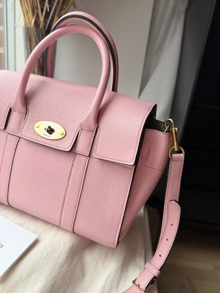 Mulberry Small Bayswater Satchel with Shoulder Strap – Sorbet Pink – Classic Grain Leather