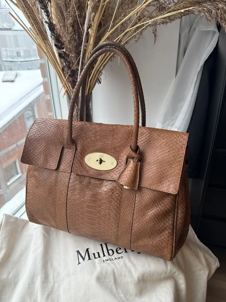 Mulberry Bayswater i Oak Silky Snake Printed Calfskin