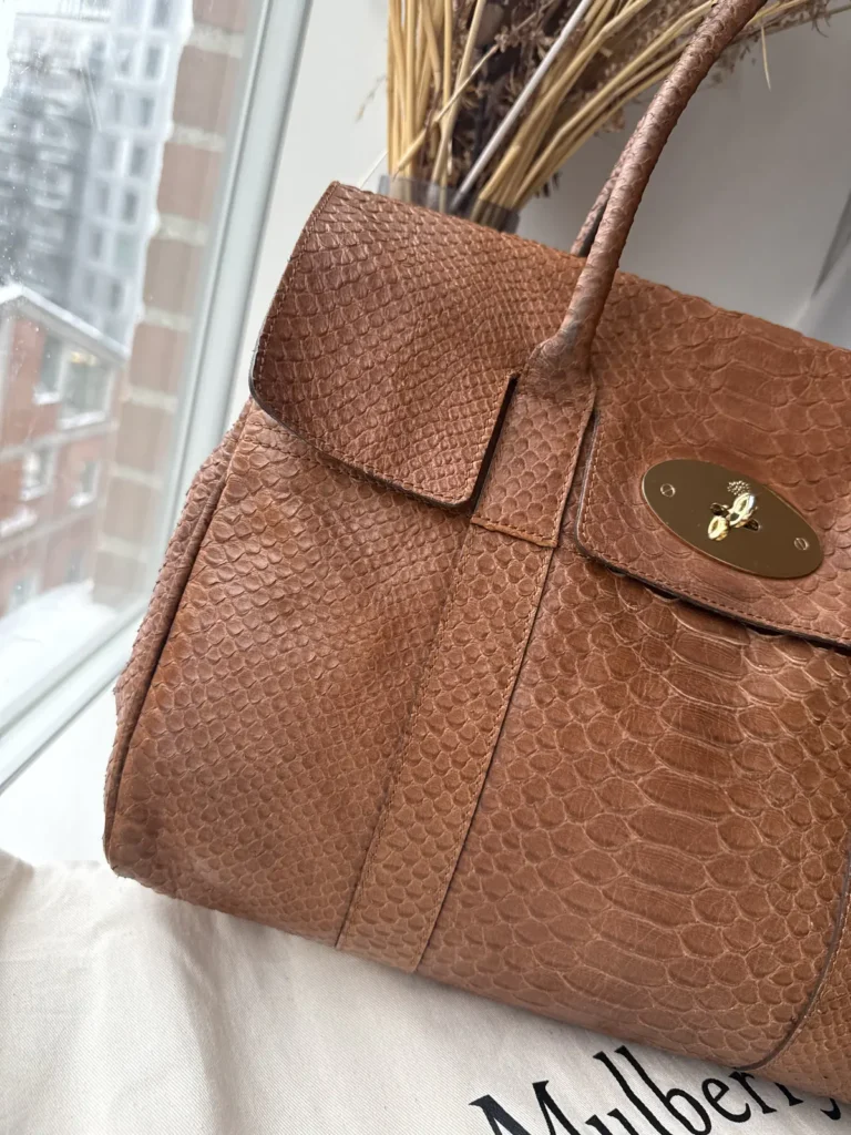 Mulberry Bayswater i Oak Silky Snake Printed Calfskin