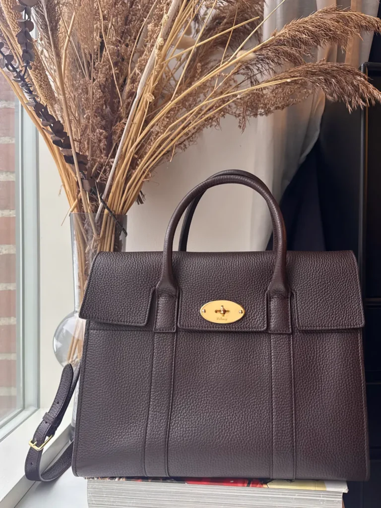 Mulberry Bayswater med skulderrem – Oxblood Classic Grain