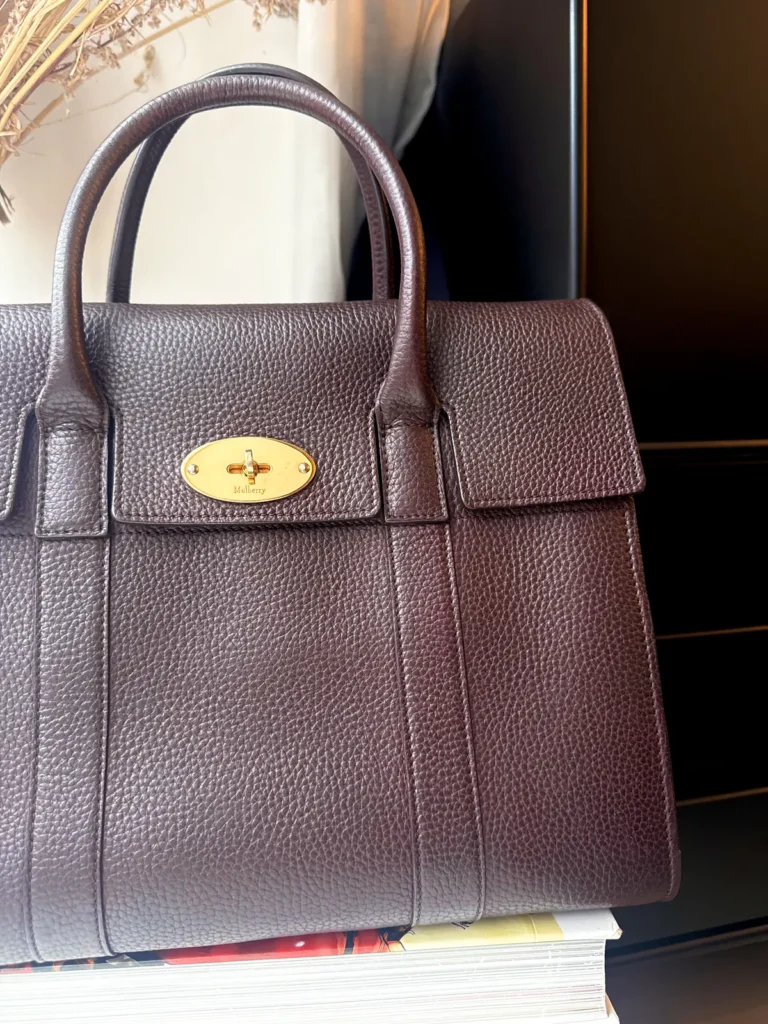 Mulberry Bayswater med skulderrem – Oxblood Classic Grain