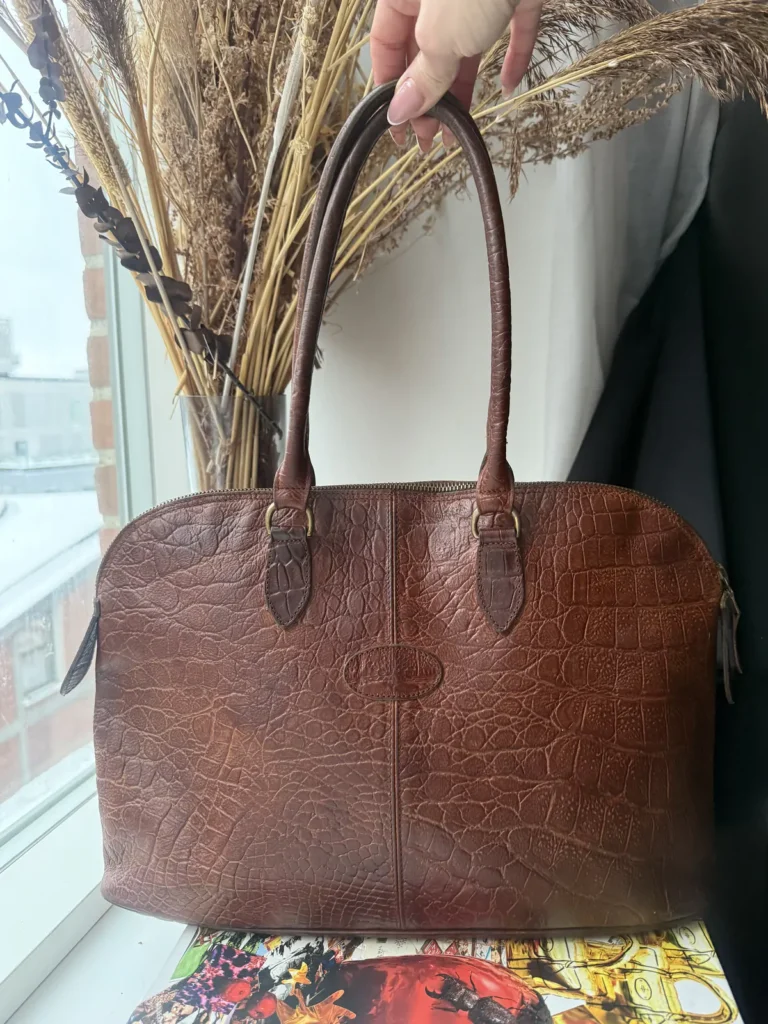 Mulberry Vintage Bolide Tote – brun krokopræget læder