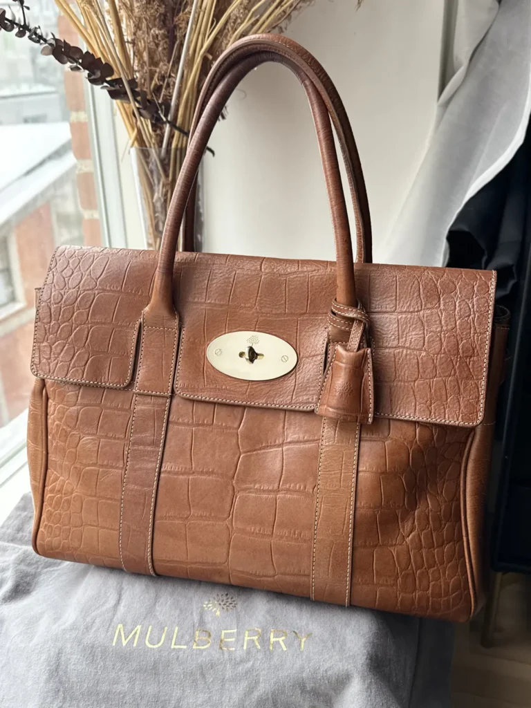 Mulberry Bayswater – Oak krokopræget læder