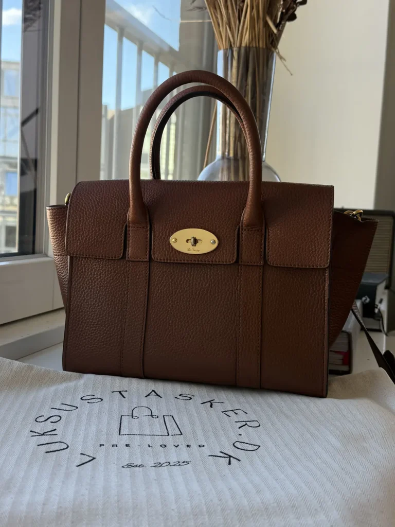 Mulberry Small Bayswater Satchel i Oak Two-Tone Small Classic Grain læder taske med aftagelig skulderrem