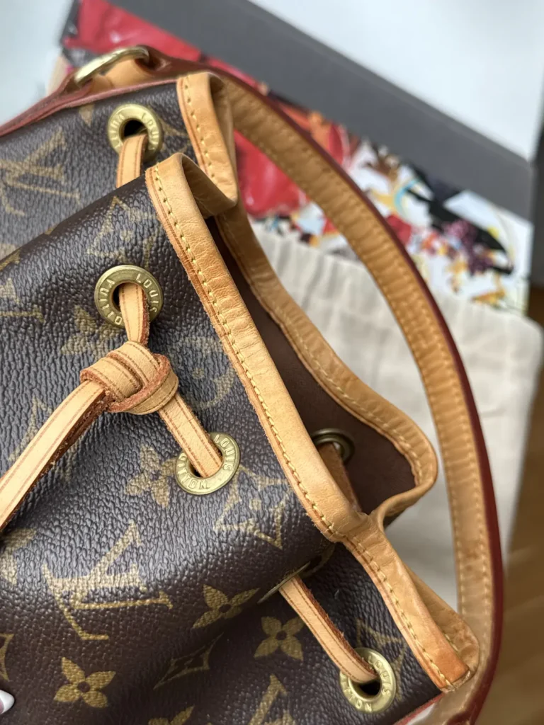 Louis Vuitton Mini Noé Handbag in Monogram Canvas with Vachetta Leather