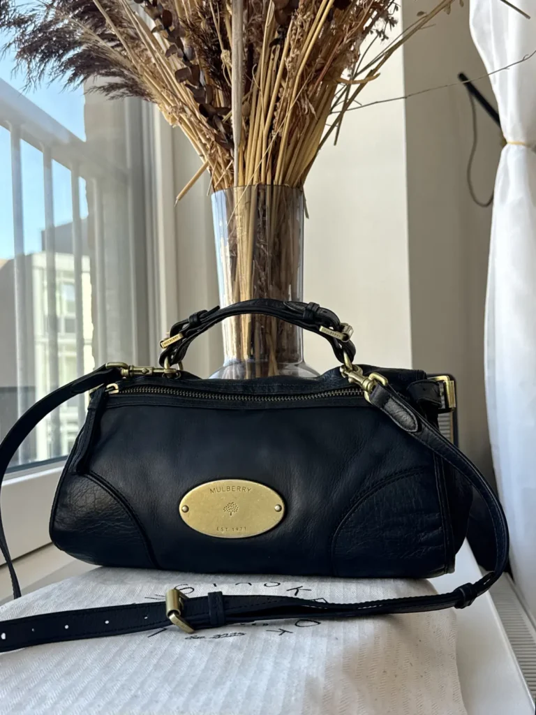 Mulberry Mini Taylor crossbody skuldertaske i sort Soft Matte læder