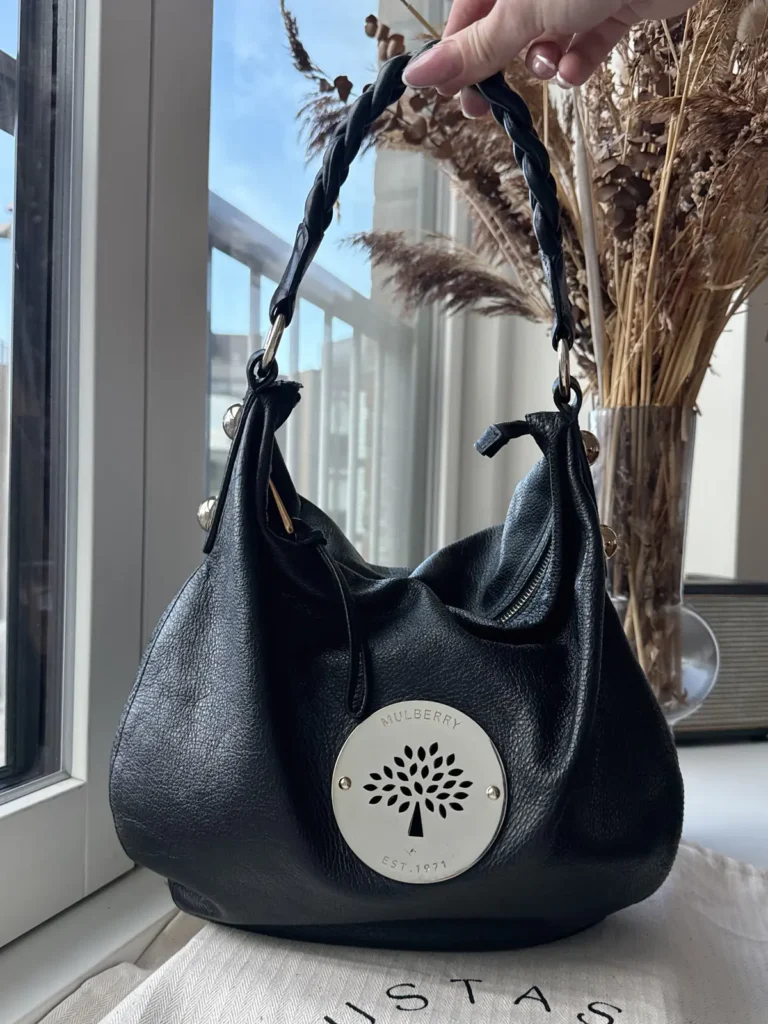 Mulberry Daria Hobo Skuldertaske i sort Soft Spongy læder