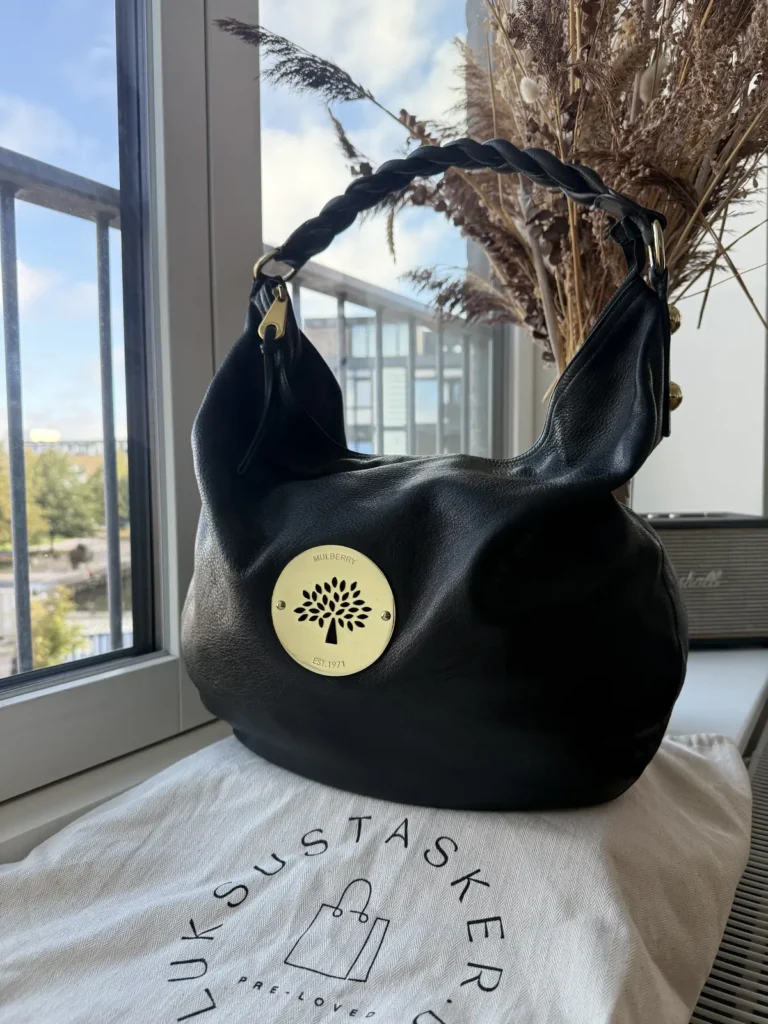 Mulberry Large Daria Hobo Skuldertaske i sort Soft Spongy læder