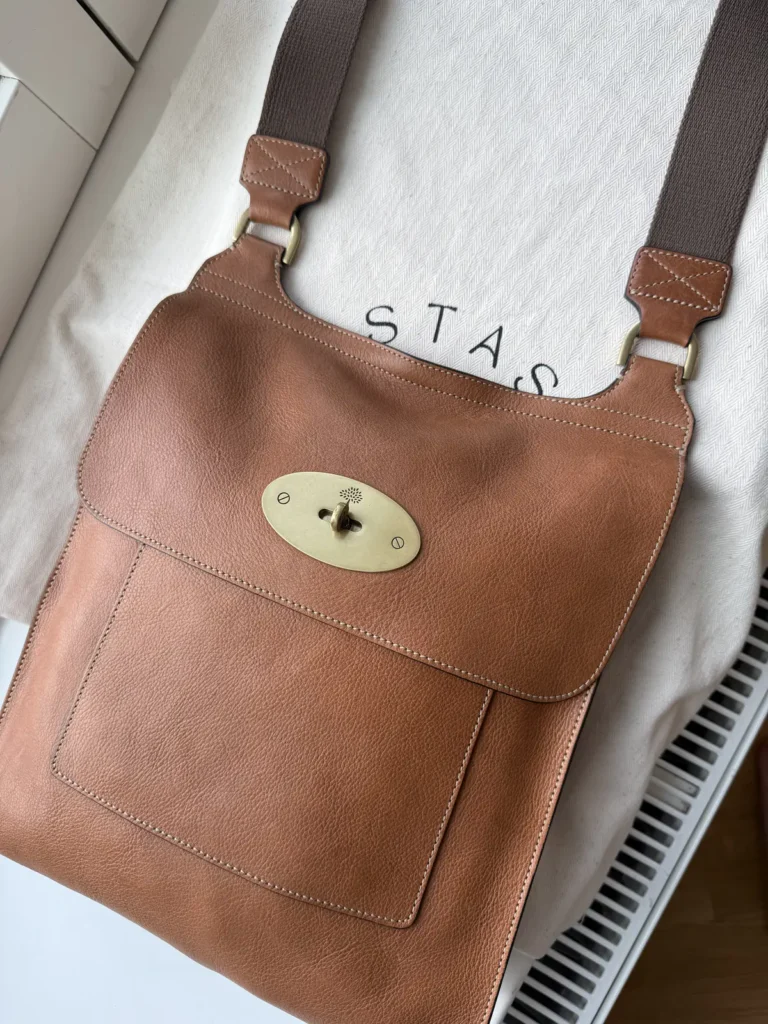 Mulberry Large Antony Crossbody & Messenger Skuldertaske i Oak Natural Leather