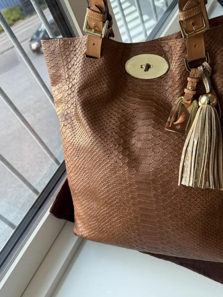 Mulberry Oversized Bayswater Tote i Oak Silky Snake Print-læder