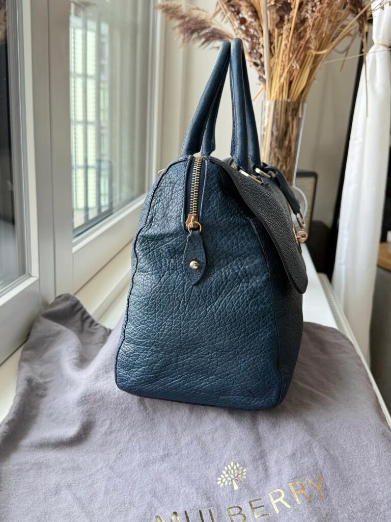 Mulberry Large Del Rey i Petrol Vegetable Tanned Lambskin – håndtaske