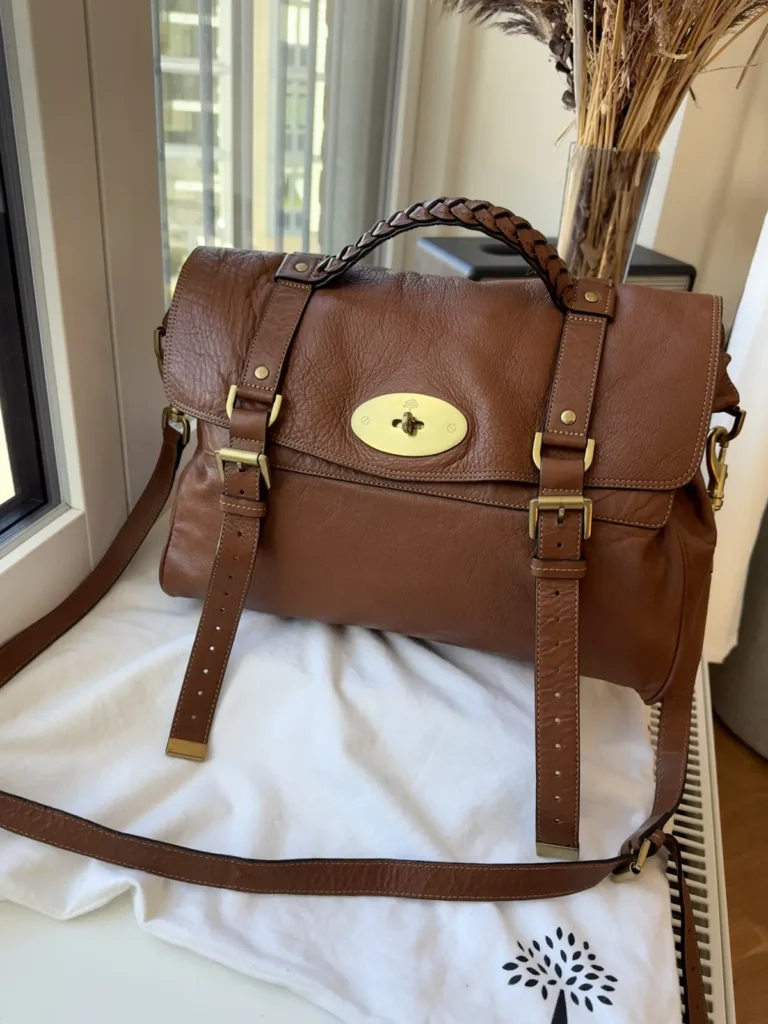 Mulberry Oversized Alexa Skuldertaske & Crossbody i Oak Soft Buffalo læder