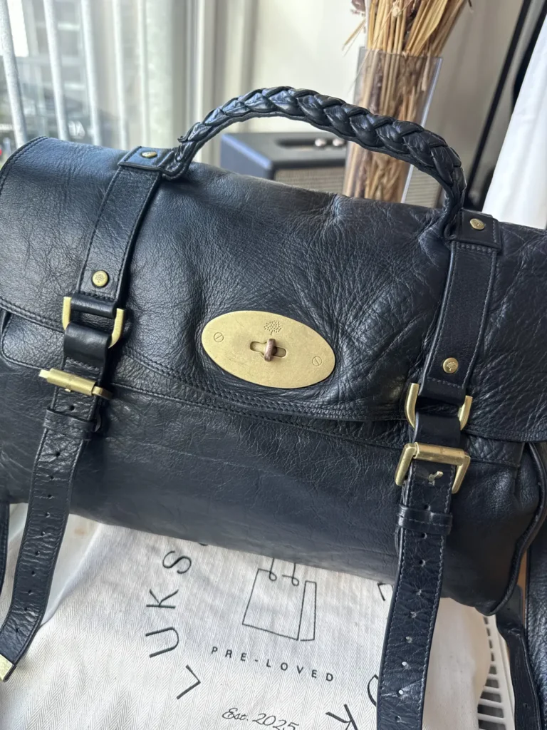 Mulberry Oversized Alexa Skuldertaske & Crossbody i sort Soft Buffalo læder