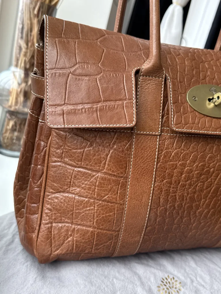 Mulberry Bayswater Skuldertaske i Oak Printed Vegetable Tanned Leather