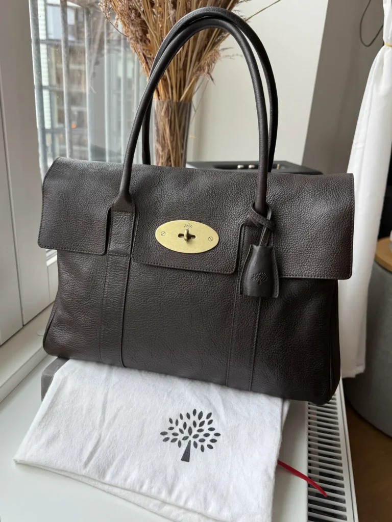 Mulberry Bayswater Skuldertaske i Chocolate Natural Vegetable Tanned Leather