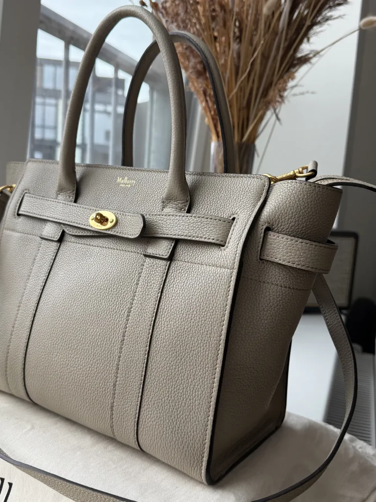 Mulberry Small Zipped Bayswater Skuldertaske & Crossbody i Dune Classic Grain Leather