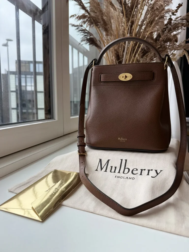 Mulberry Islington Bucket Oak Two Tone i Small Classic Grain læder – Crossbody / Skuldertaske